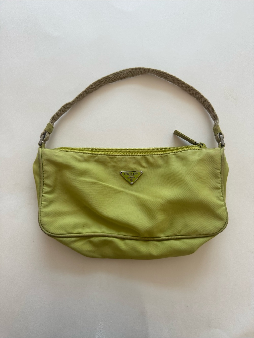 Prada Lime Nylon Mini Shoulder Bag
